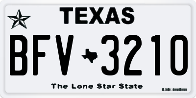 TX license plate BFV3210