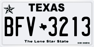 TX license plate BFV3213