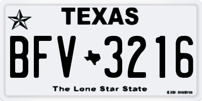 TX license plate BFV3216