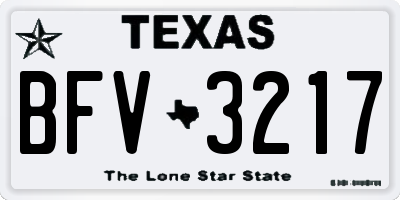 TX license plate BFV3217