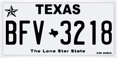 TX license plate BFV3218
