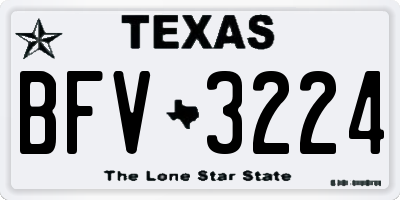 TX license plate BFV3224