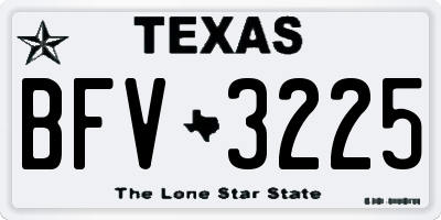 TX license plate BFV3225