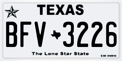TX license plate BFV3226