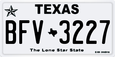 TX license plate BFV3227