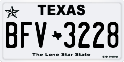TX license plate BFV3228