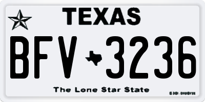 TX license plate BFV3236