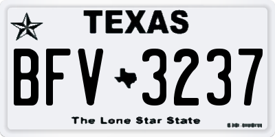 TX license plate BFV3237