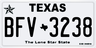 TX license plate BFV3238