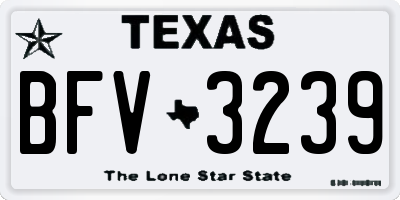 TX license plate BFV3239