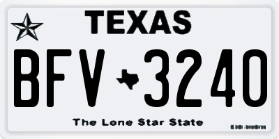 TX license plate BFV3240