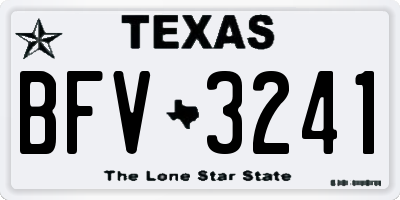 TX license plate BFV3241