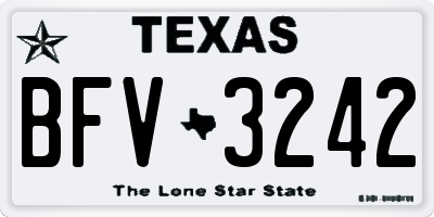 TX license plate BFV3242