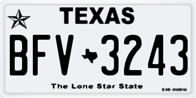 TX license plate BFV3243