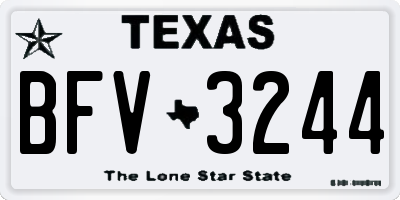 TX license plate BFV3244