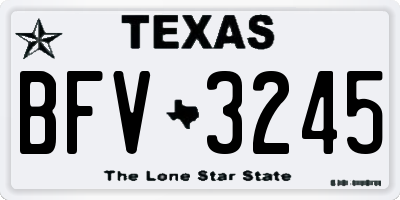 TX license plate BFV3245
