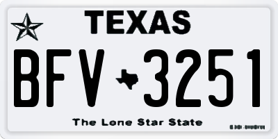 TX license plate BFV3251