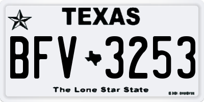 TX license plate BFV3253
