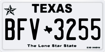 TX license plate BFV3255