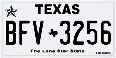 TX license plate BFV3256