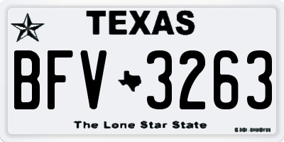 TX license plate BFV3263