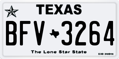 TX license plate BFV3264