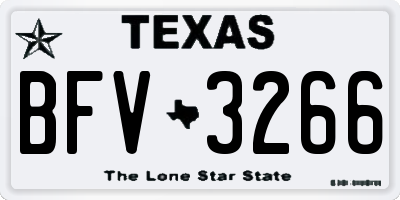 TX license plate BFV3266