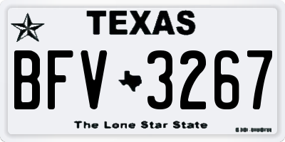 TX license plate BFV3267