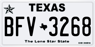 TX license plate BFV3268