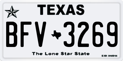 TX license plate BFV3269