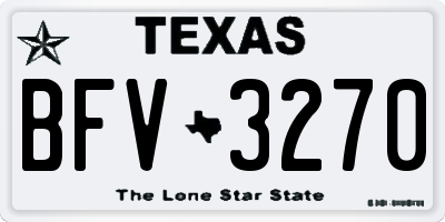 TX license plate BFV3270