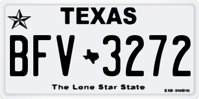 TX license plate BFV3272