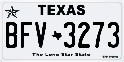 TX license plate BFV3273