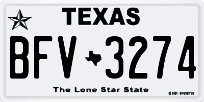 TX license plate BFV3274