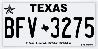 TX license plate BFV3275