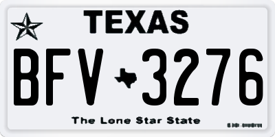 TX license plate BFV3276