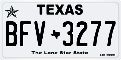 TX license plate BFV3277