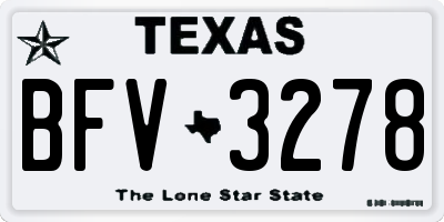 TX license plate BFV3278