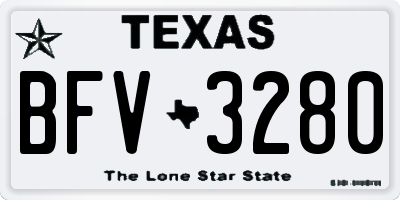 TX license plate BFV3280