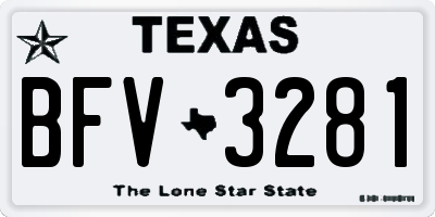 TX license plate BFV3281