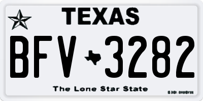 TX license plate BFV3282