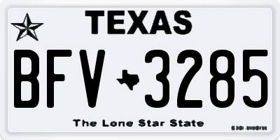 TX license plate BFV3285