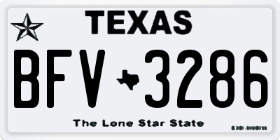 TX license plate BFV3286