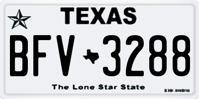 TX license plate BFV3288