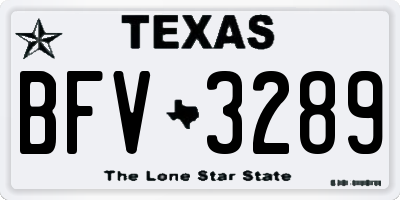 TX license plate BFV3289