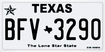 TX license plate BFV3290