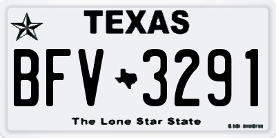 TX license plate BFV3291