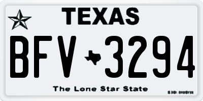 TX license plate BFV3294