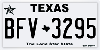 TX license plate BFV3295