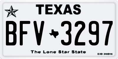 TX license plate BFV3297